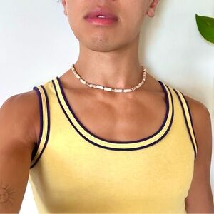 Vintage Y2K White/Cream Beaded Necklace